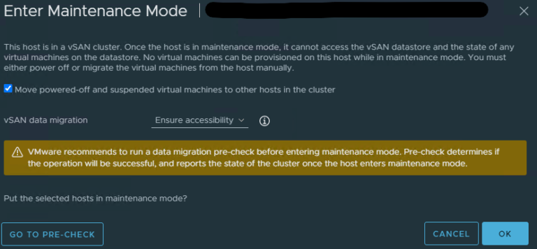ESXi host stuck entering Maintenance Mode – ThepHuck